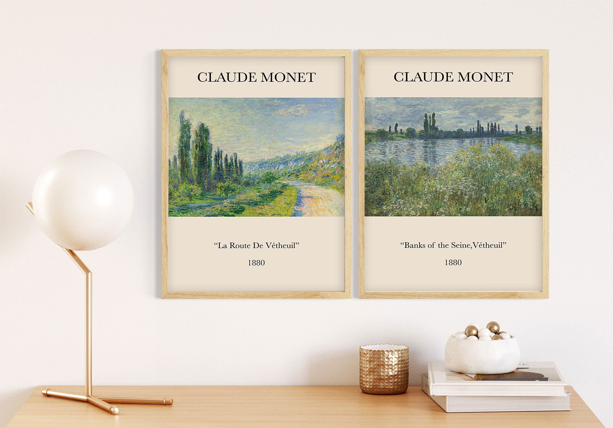 Quadro Decorativo MDF Emoldurado Huhu270 Multicolor 50x70cm - 2 Peças em Madeira Maciça