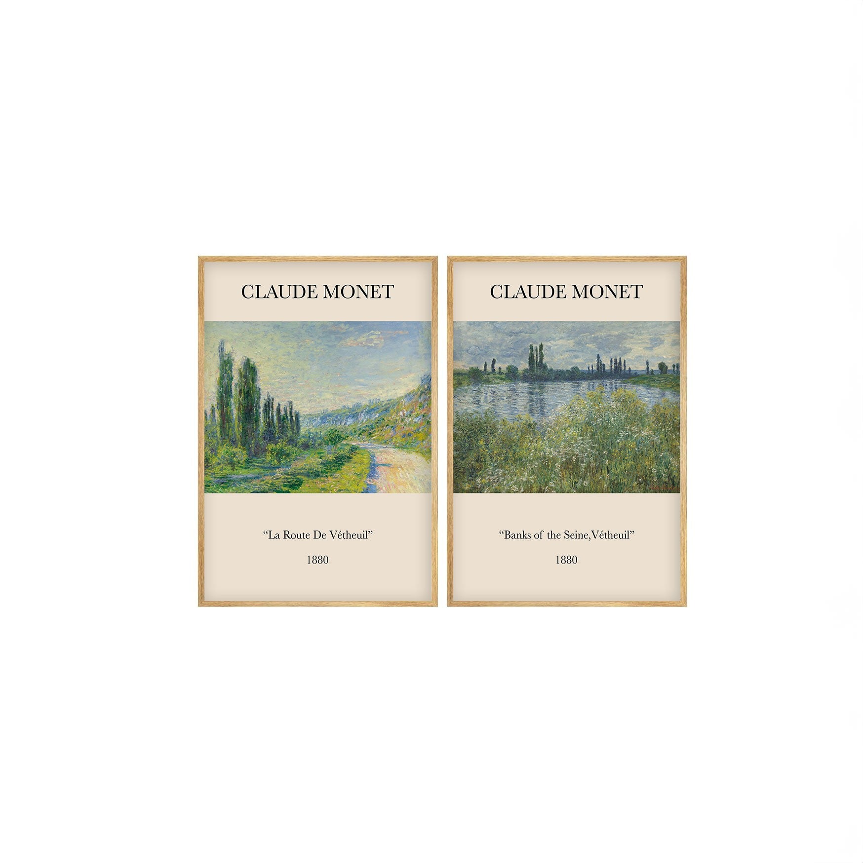 Conjunto de 2 Quadros Decorativos MDF Emoldurados 30x40cm - Multicolor com Moldura de Madeira Maciça