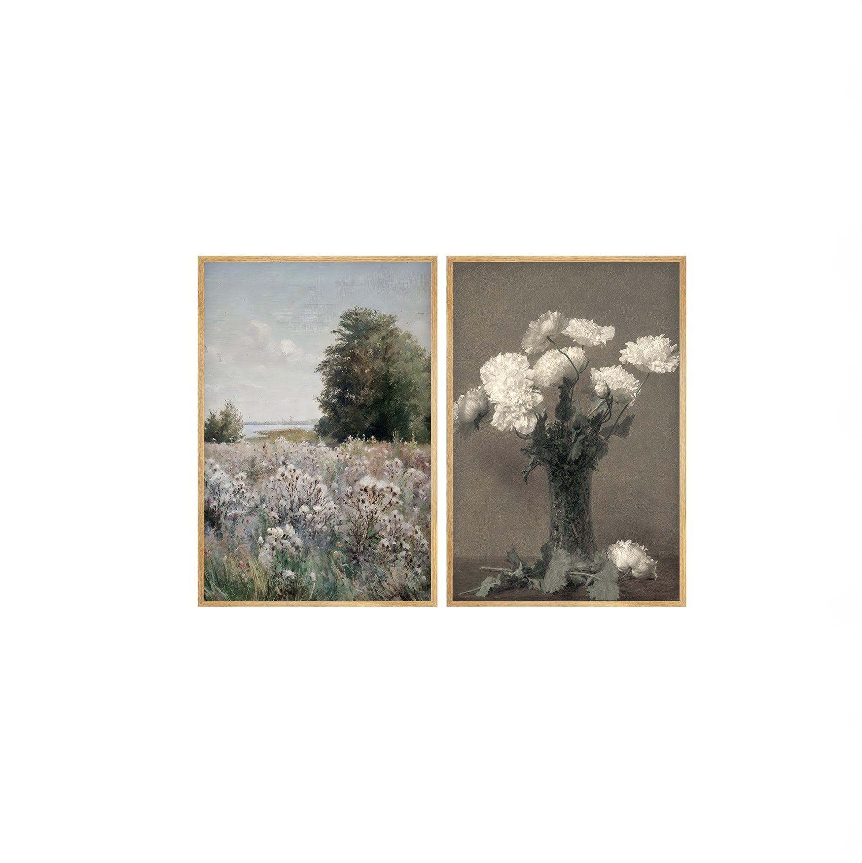 Quadro Decorativo MDF Emoldurado Huhu274 Multicolor 50x70cm - 2 Peças em Madeira Maciça