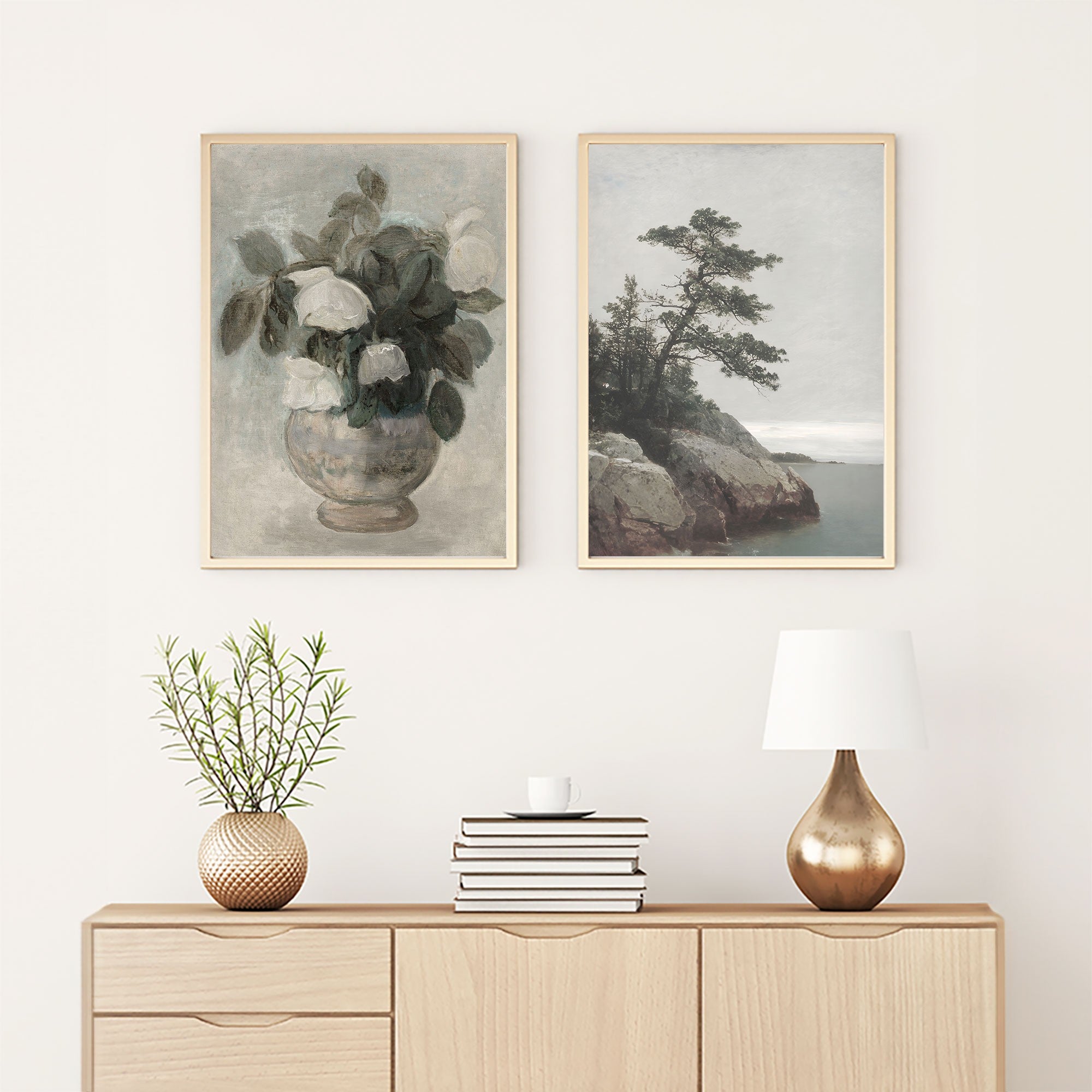 Quadro Decorativo MDF Emoldurado Huhu275 Multicolor 20x30cm - 2 Peças em Madeira Maciça