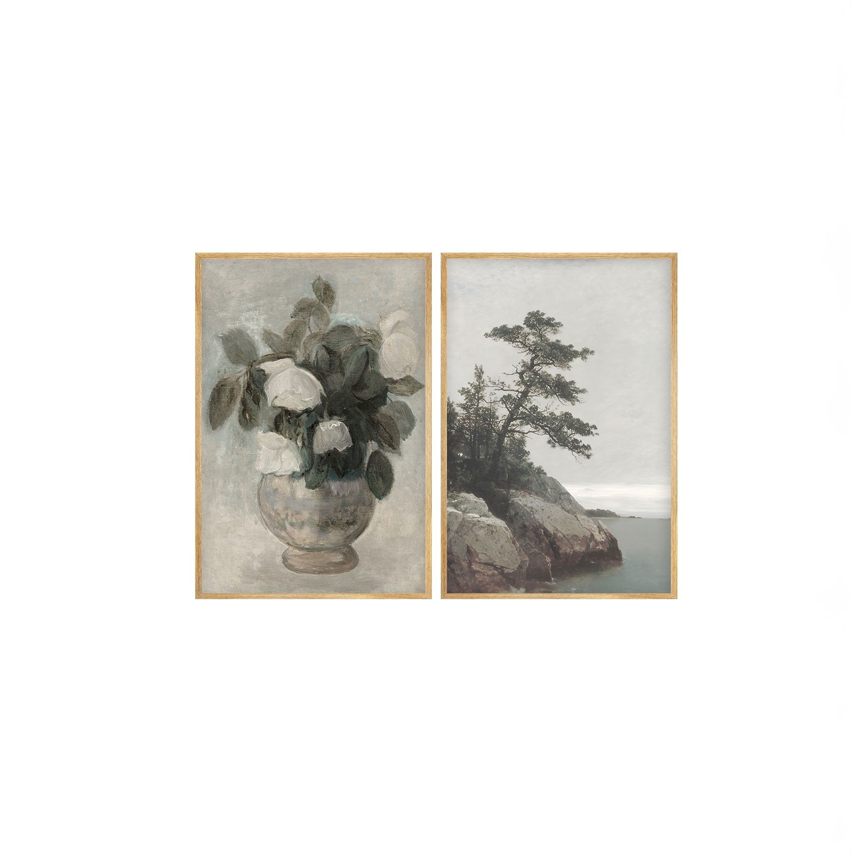 Quadro Decorativo MDF Emoldurado Huhu275 Multicolor 50x70cm - 2 Peças em Madeira Maciça