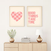 Quadro Decorativo Huhu284 50x70 (2 Peças) – Multicolor, MDF 3 mm com Moldura em Madeira Maciça 2 cm