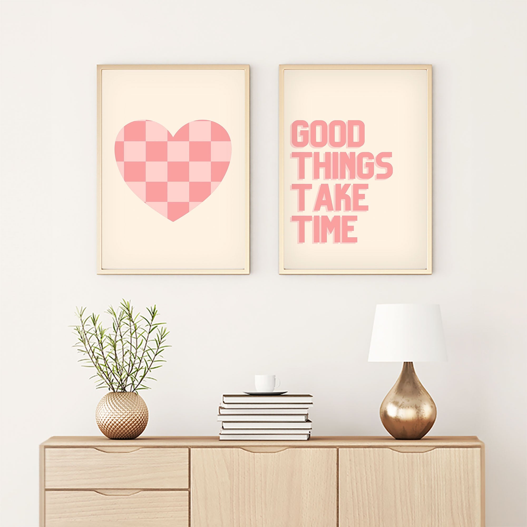 Quadro Decorativo Huhu284 50x70 (2 Peças) – Multicolor, MDF 3 mm com Moldura em Madeira Maciça 2 cm