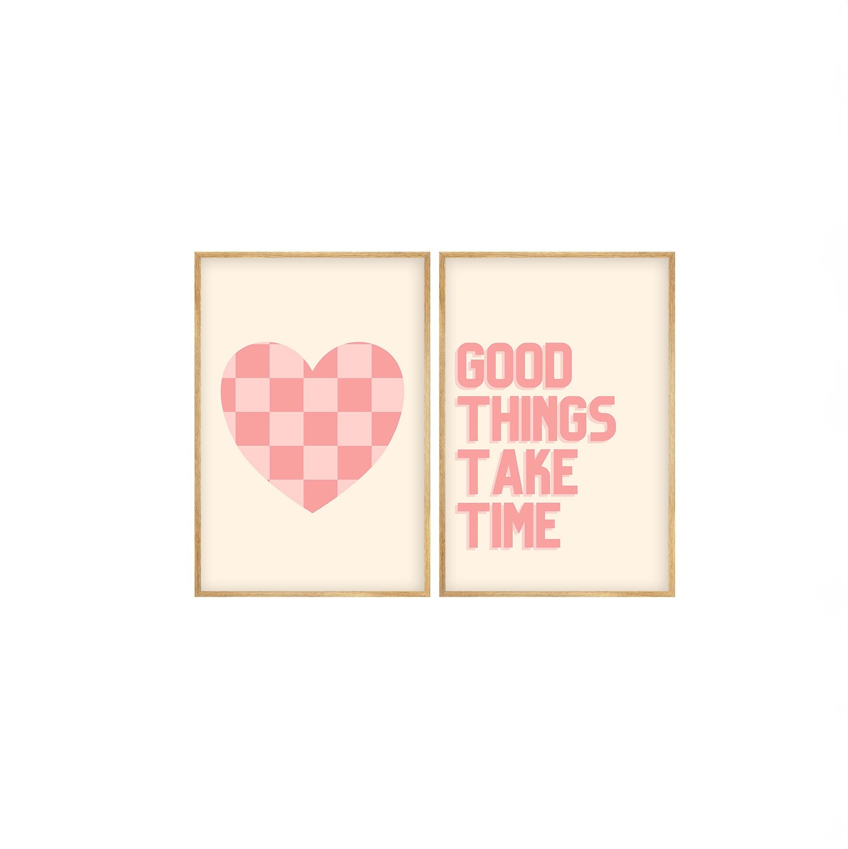 Conjunto de 2 Quadros Decorativos MDF Emoldurados 30x40cm - Multicolor com Moldura de Madeira Maciça