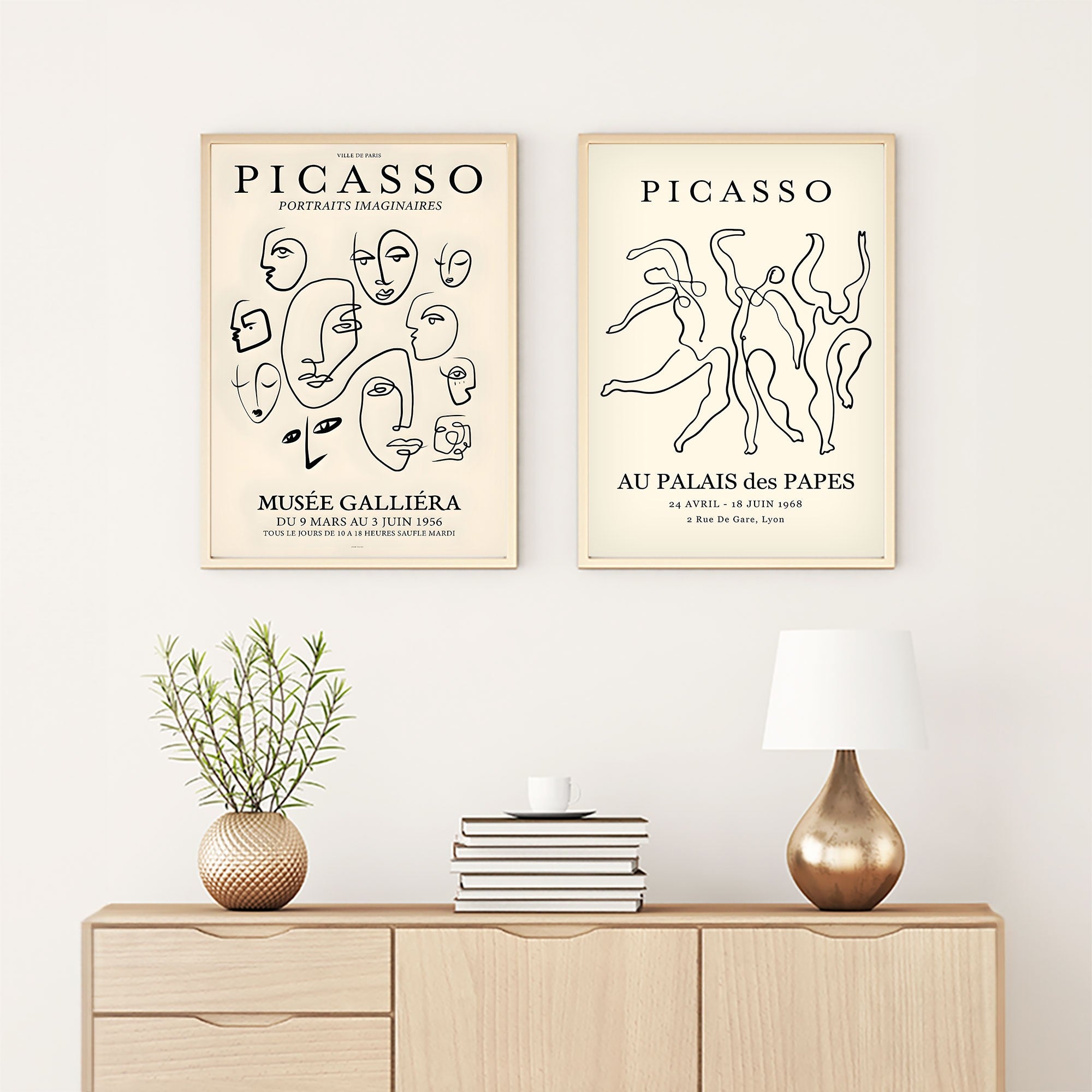 Conjunto de Pinturas emolduradas – 50 x 70 cm – 100% MDF e madeira maciça