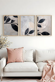 Quadro Decorativo MDF Emoldurado Multicolor 20x30cm - Conjunto 3 Peças Madeira Maciça