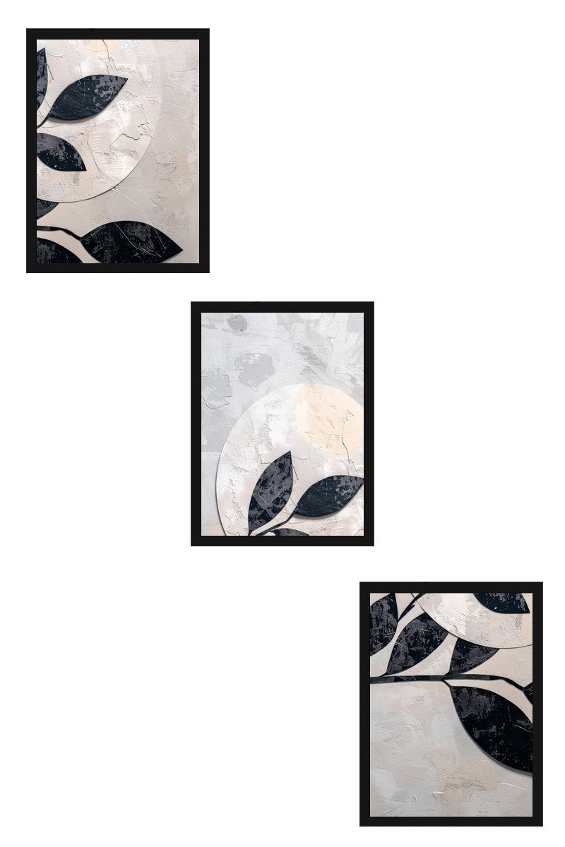 Quadro Decorativo MDF Emoldurado Multicolor 20x30cm - Conjunto 3 Peças Madeira Maciça