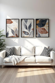 Quadro Decorativo MDF Emoldurado Multicolor 20x30cm - Conjunto 3 Peças Madeira Maciça