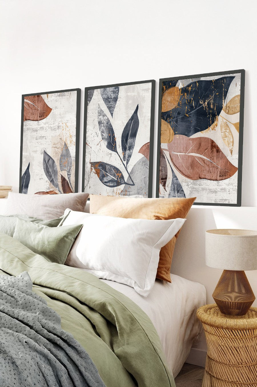 Quadro Decorativo MDF Emoldurado Multicolor 50x70cm - Conjunto 3 Peças Huhu467S