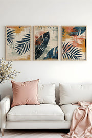 Quadro Decorativo MDF Emoldurado Multicolor 20x30cm - Conjunto 3 Peças Madeira Maciça