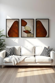 Quadro Decorativo MDF Emoldurado Multicolor 20x30cm - Conjunto 3 Peças Madeira Maciça