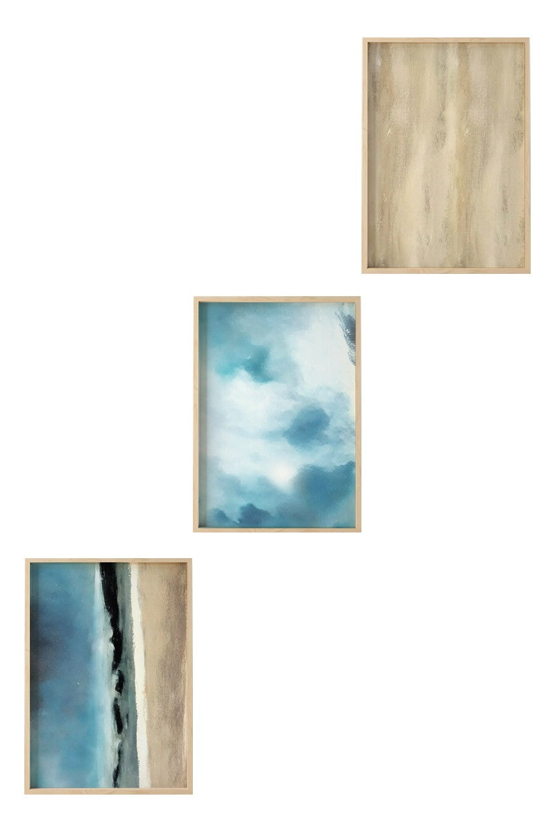 Quadro Decorativo MDF Emoldurado Multicolor 50x70cm - Conjunto 3 Peças Huhu470