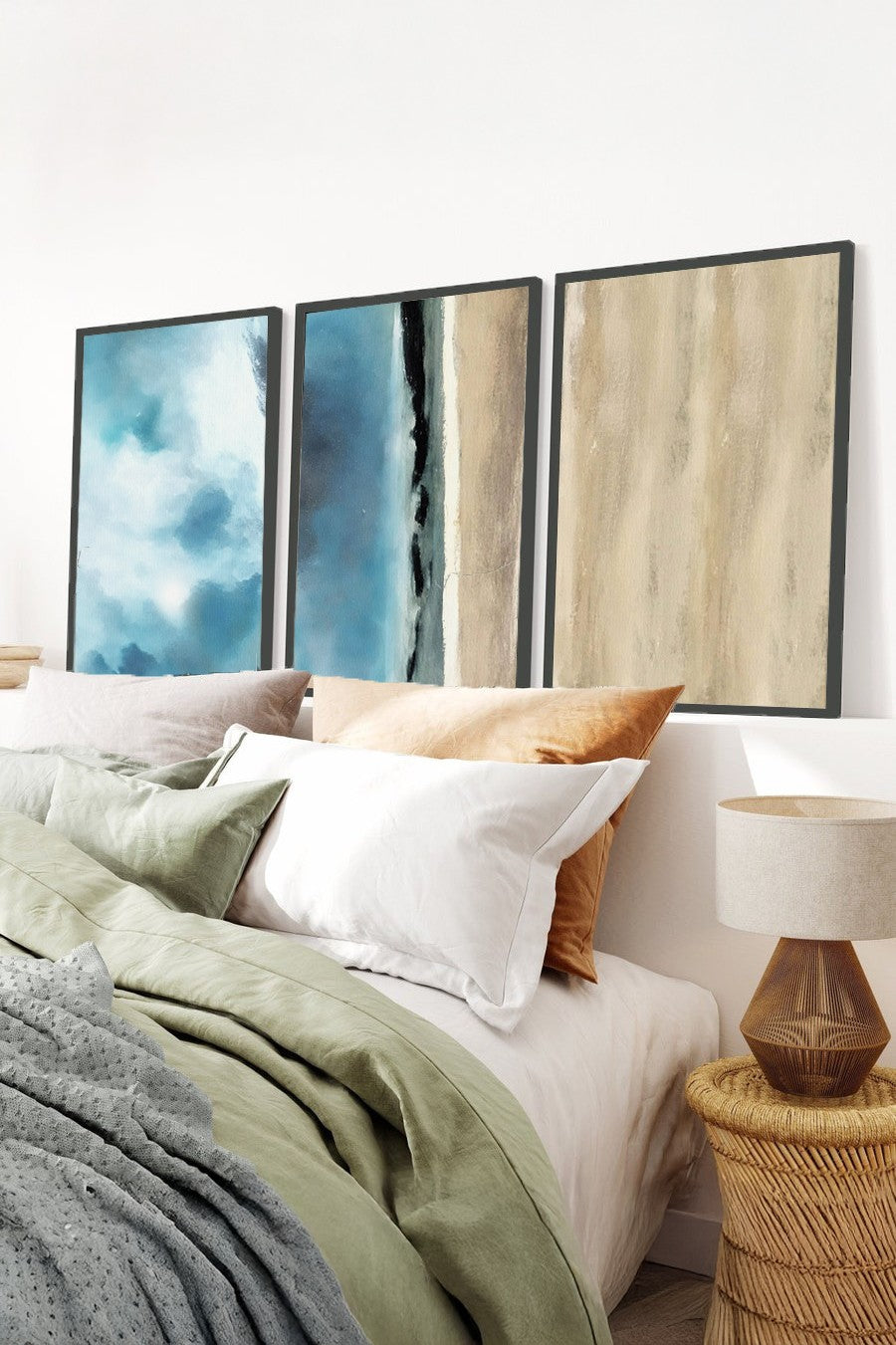 Quadro Decorativo em MDF com Moldura de Madeira Maciça (Conjunto 3 Peças) 20 x 30 cm – Multicolor – Huhu470S