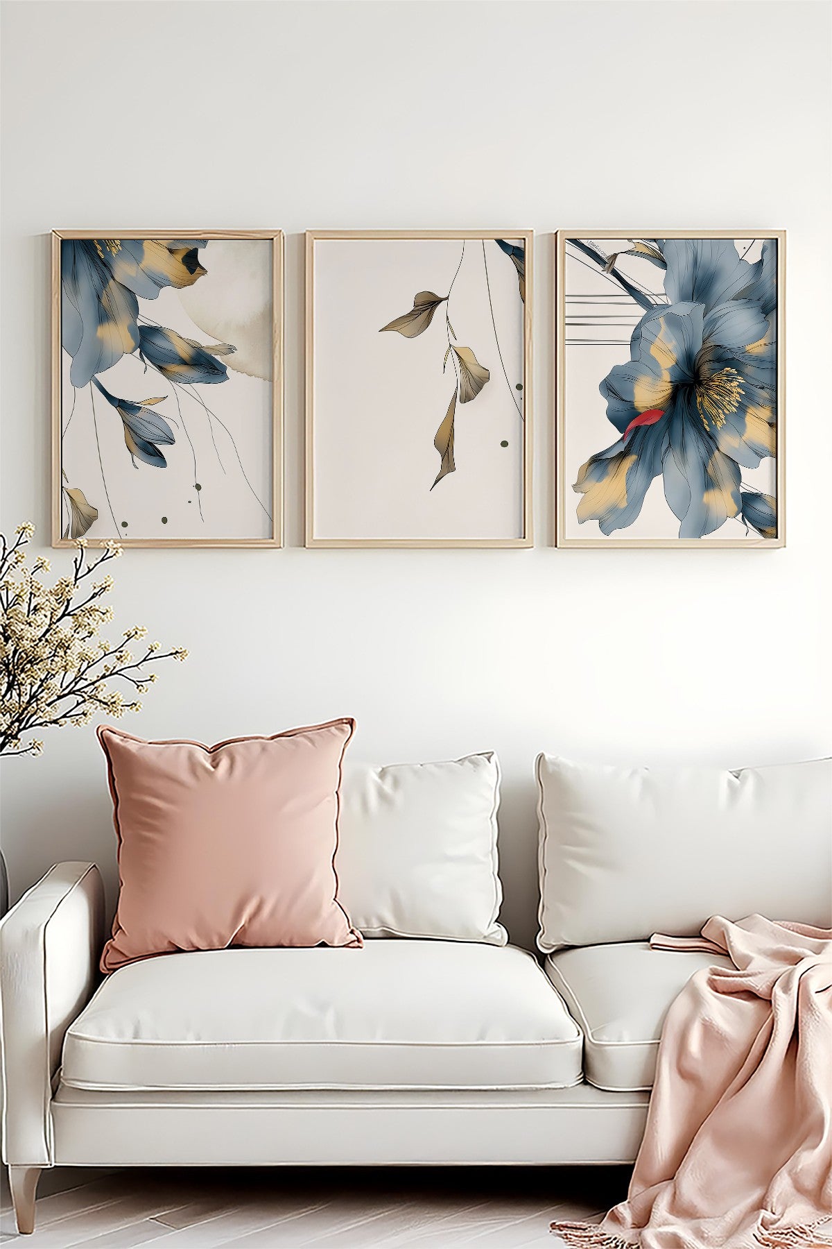 Quadro Decorativo MDF Emoldurado Multicolor 50x70cm - Conjunto 3 Peças Huhu471