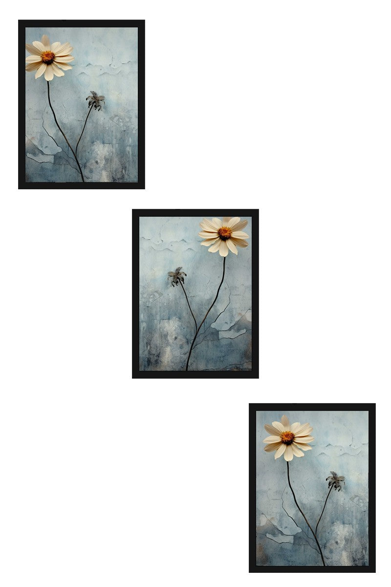 Quadro Decorativo MDF Emoldurado Multicolor 30x40cm - Conjunto 3 Peças Madeira Maciça