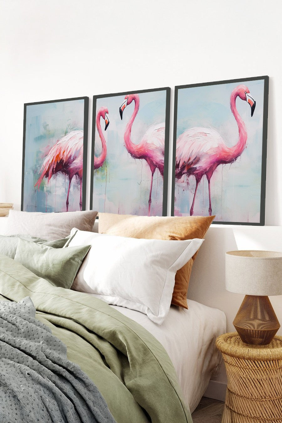 Quadro Decorativo Tríptico em MDF com Moldura de Madeira Maciça, Multicolor – Huhu475S (3 x 30 x 40 cm)