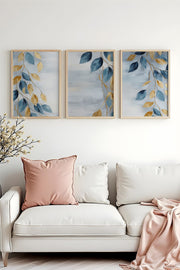 Quadro Decorativo Tríptico Huhu476 50x70 cm (3 Peças), Multicolor, MDF com Moldura em Madeira Maciça