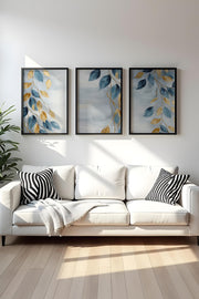 Quadro Decorativo MDF Emoldurado Multicolor 30x40cm - Conjunto 3 Peças Madeira Maciça