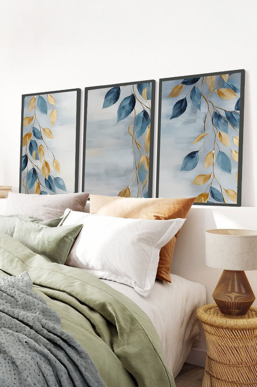 Tríptico em MDF com Moldura de Madeira Maciça 35 x 50 cm (3 Peças) – Multicolor – Huhu476S