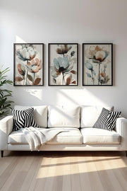 Conjunto de Quadros Decorativos 3 Peças 50 x 70 cm, Multicolor, MDF 3 mm com Moldura em Madeira Maciça – Huhu478S | 693BSE2188