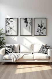 Quadro Decorativo MDF Emoldurado Multicolor 30x40cm - Conjunto 3 Peças Madeira Maciça