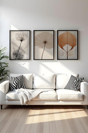 Quadro Decorativo MDF Emoldurado Multicolor 50x70cm - Conjunto 3 Peças Madeira Maciça