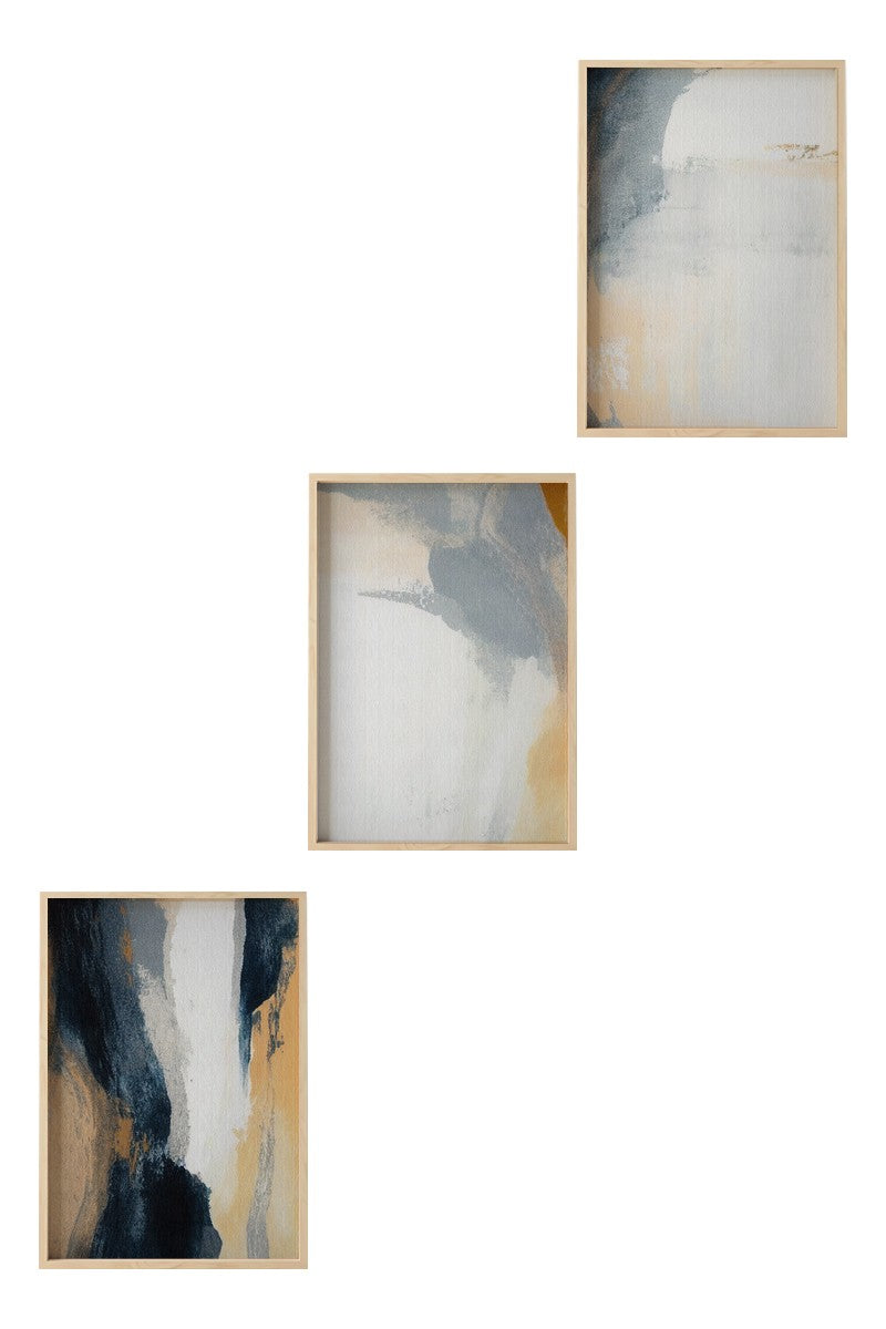 Quadro Decorativo MDF Emoldurado Multicolor 50x70cm - Conjunto 3 Peças Huhu484