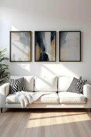 Quadro Decorativo MDF Emoldurado Multicolor 20x30cm - Conjunto 3 Peças Madeira Maciça