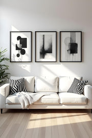 Quadro Decorativo MDF Emoldurado Multicolor 50x70cm - Conjunto 3 Peças Madeira Maciça