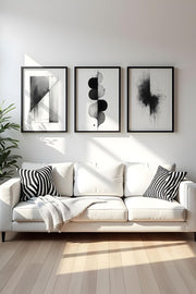 Quadro Decorativo MDF Emoldurado Multicolor Huhu433 - 3 Peças 50x35cm Madeira Maciça