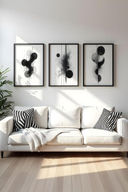 Conjunto de Quadros Decorativos Huhu435 30x40 cm (3 Peças) – MDF com Moldura em Madeira Maciça – Multicolor