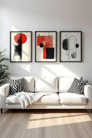 Quadro Decorativo MDF Emoldurado Multicolor 20x30cm - Conjunto 3 Peças Madeira Maciça