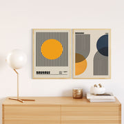 Quadro Decorativo MDF Emoldurado Huhu244 Multicolor 50x70cm - 2 Peças em Madeira Maciça