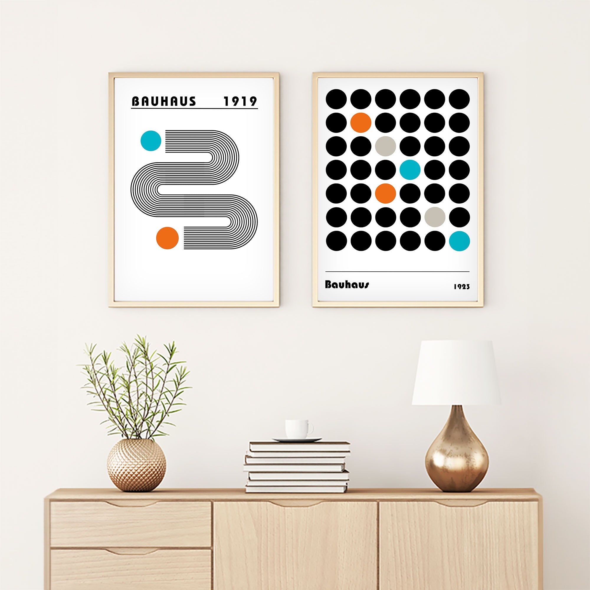 Conjunto de 2 Quadros Decorativos MDF Emoldurados 30x40cm - Multicolor com Moldura de Madeira Maciça