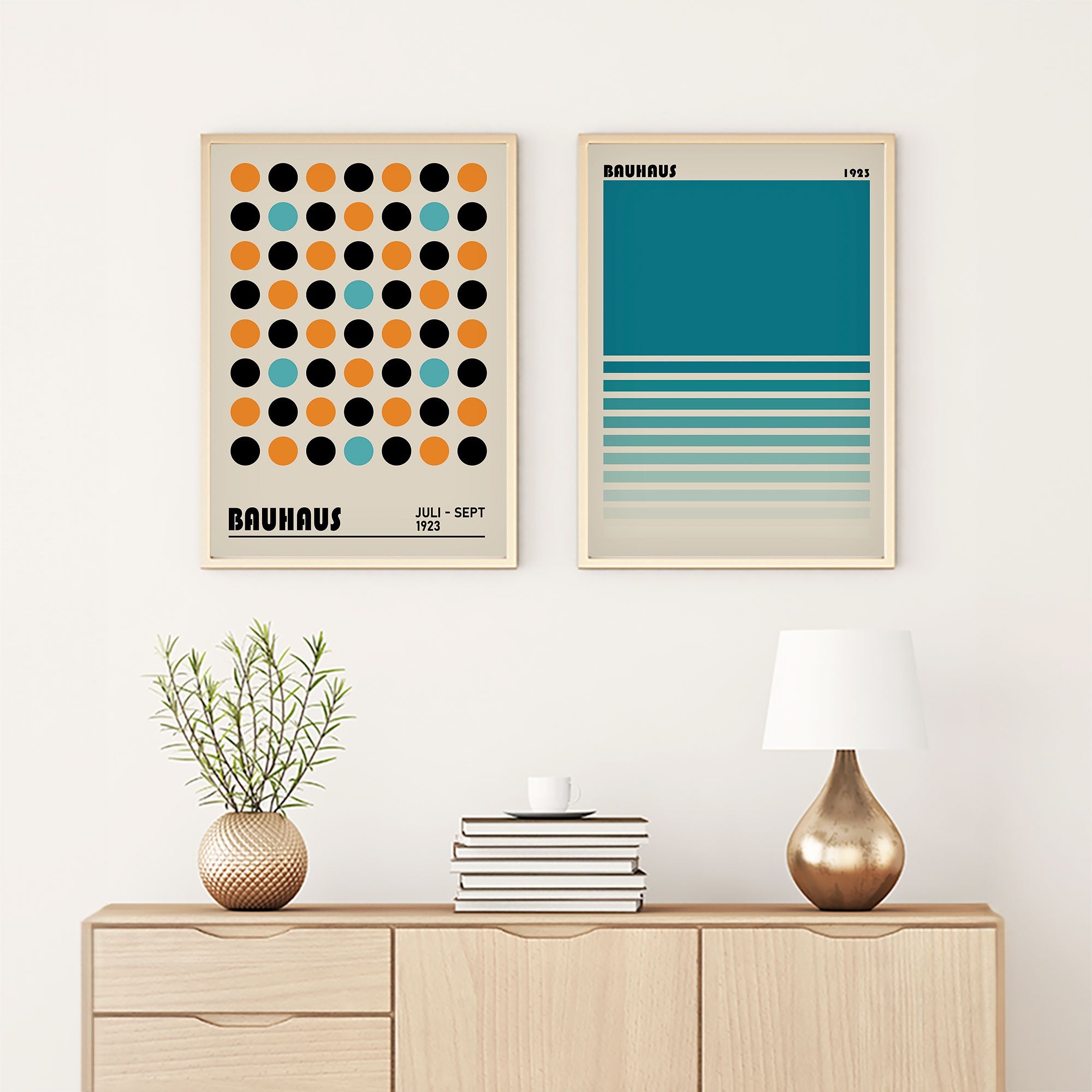 Quadro Decorativo MDF Emoldurado Multicolor Huhu249 - 2 Peças 50x35cm Madeira Maciça