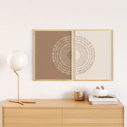 Quadro Decorativo MDF Emoldurado Huhu251 Multicolor 20x30cm - 2 Peças em Madeira Maciça