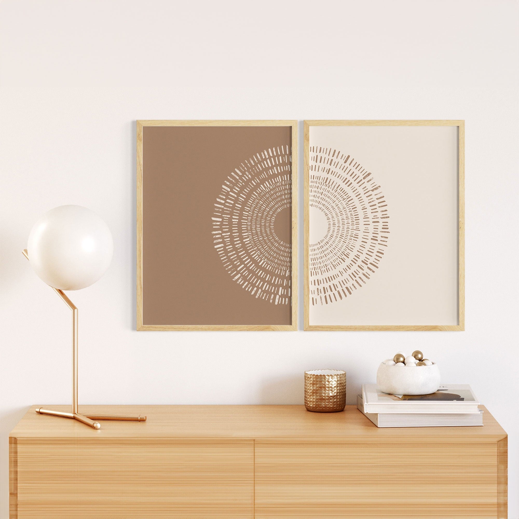 Conjunto de 2 Quadros Decorativos MDF Emoldurados 30x40cm - Multicolor com Moldura de Madeira Maciça