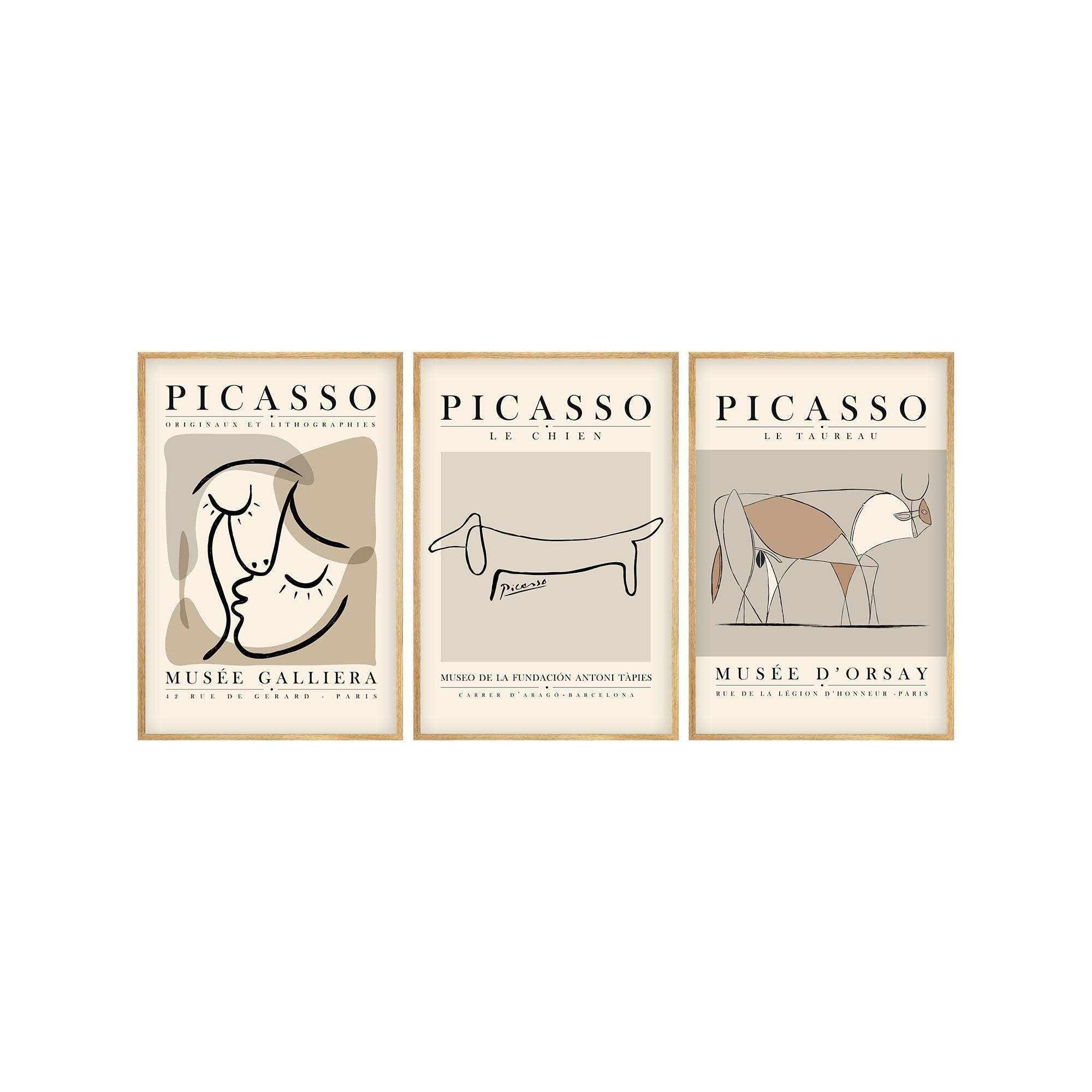 Quadro Decorativo MDF Emoldurado Multicolor 20x30cm - Conjunto 3 Peças Madeira Maciça