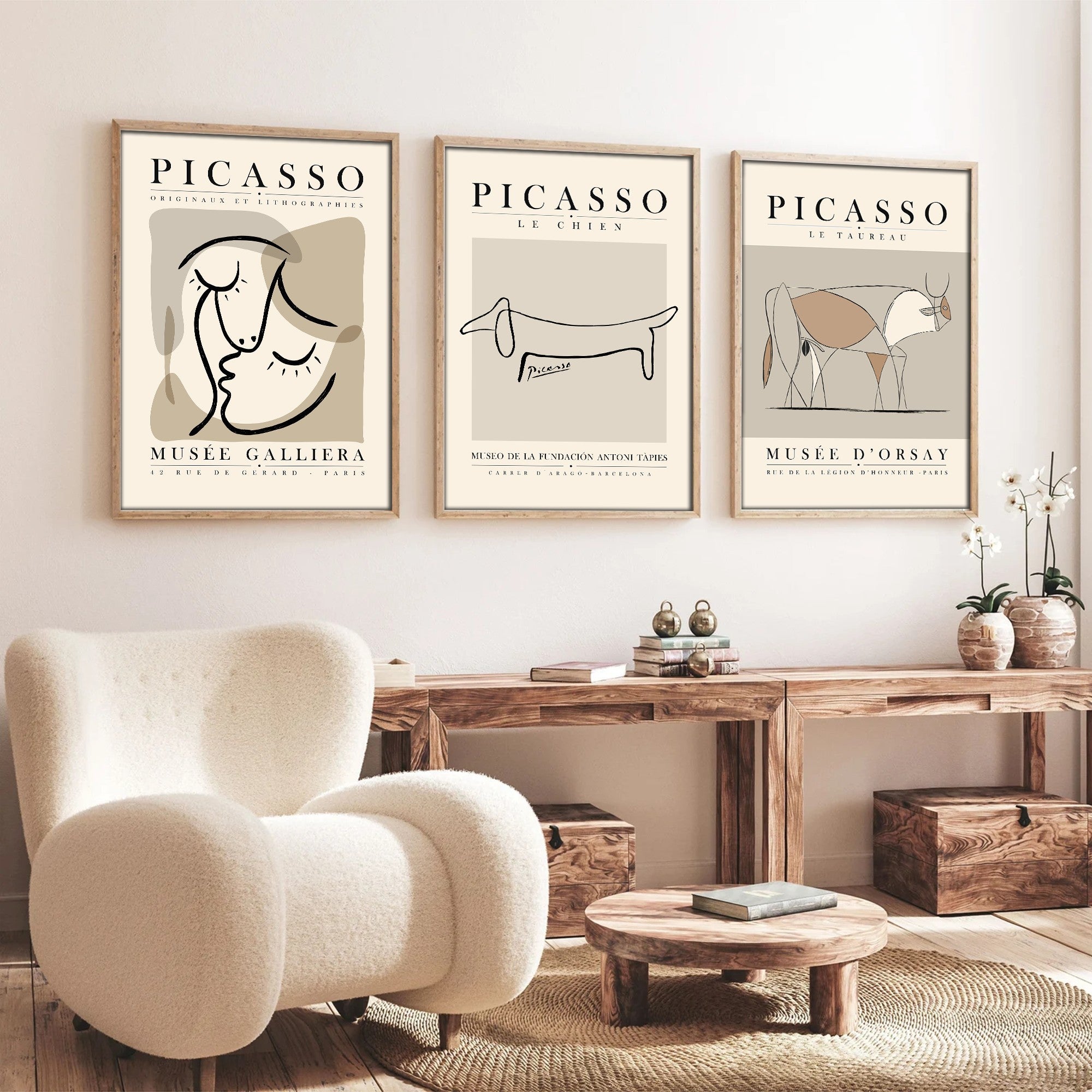 Pinturas emolduradas – 50 x 70 cm – MDF e madeira maciça