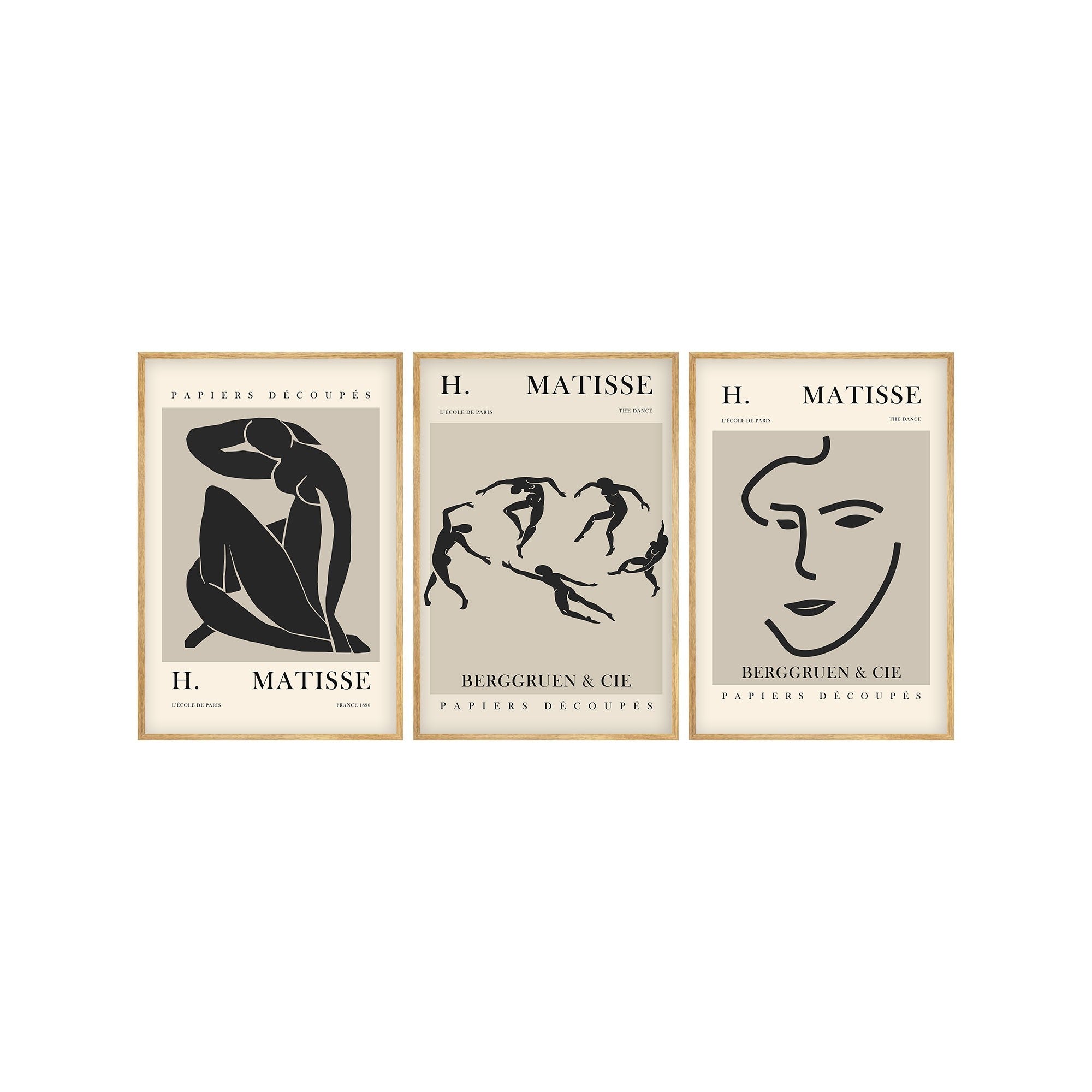 Quadro Decorativo MDF Emoldurado Multicolor 30x40cm - Conjunto 3 Peças Madeira Maciça