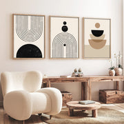 Quadro Decorativo MDF Emoldurado Multicolor 30x40cm - Conjunto 3 Peças Madeira Maciça