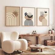 Huhu264 Conjunto de 3 Quadros 30x40 cm – Multicolor – Pintura em MDF 3 mm com Moldura em Madeira Maciça 2 cm