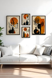 Conjunto Decorativo de 4 Quadros MDF Emoldurados Multicolor - Transforme o Seu Espaço com Arte Elegante