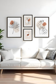 Conjunto de 4 Quadros Decorativos MDF Emoldurados Multicolor - Madeira Maciça 30x40cm e 50x70cm