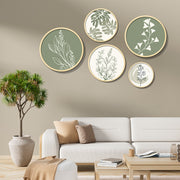 Conjunto Decorativo de 5 Quadros MDF Multicolor Yats-04 - Madeira Maciça com Moldura