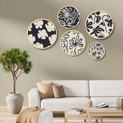 Conjunto Decorativo de 5 Quadros MDF Multicolor Yats-05 - Madeira Maciça com Moldura