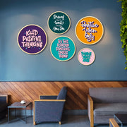 Conjunto Decorativo Yats-12 - 5 Quadros MDF Multicolor em Madeira Maciça para Parede