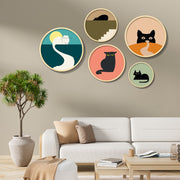 Conjunto Decorativo Yats-13 - 5 Quadros MDF Multicolor em Madeira Maciça para Parede