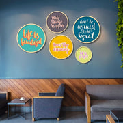 Conjunto de 5 Quadros Decorativos em MDF com Moldura de Madeira Maciça – Yats-15, Multicolor (Espessura 1,5 cm)