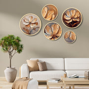 Conjunto Decorativo de 5 Quadros MDF Multicolor Yats-19 - Madeira Maciça com Moldura